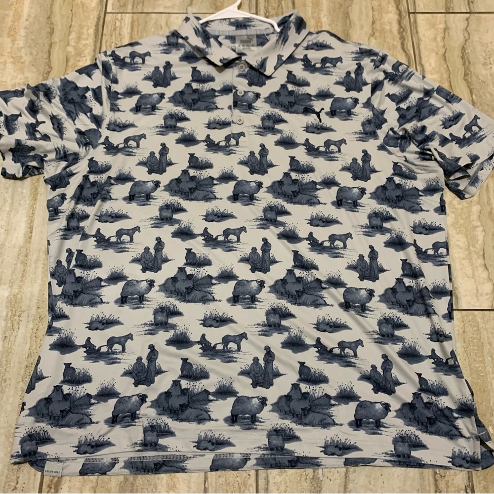Puma Golf Men's Cloudspun Mowers Polo 532162 02 Navy Size XXL NWT - Picture 2 of 12